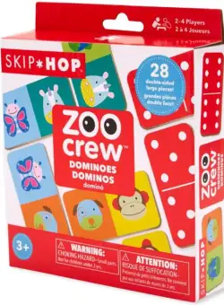 Joc domino Skip Hop 9M866210, Animalute ZOO, +3 ani