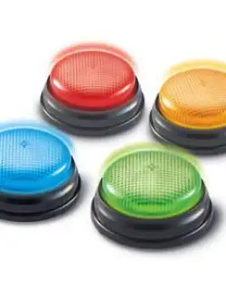 Joc pentru clasa Learning Resources Sonerii cu lumini si sunete pentru raspuns - Set 4 buc.
