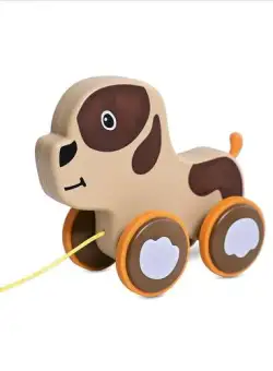 Jucarie de tras cu roti Lorelli, 9-36 luni, Catelus