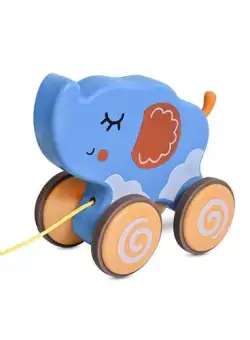 Jucarie de tras cu roti Lorelli, 9-36 luni, Elefant