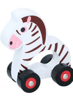 Jucarie din lemn cu roti Marionette Zebra