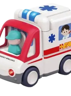 Jucarie Hola Toys Masina de ambulanta cu accesorii doctor, sunete si melodii