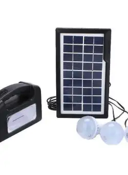Kit panou solar GDLITE-GD3 cu 3 becuri si lanterna inclusa