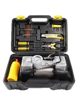Kit pentru pana, compresor 12V 2 cilindri si 7 accesorii