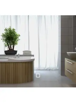 kleankin Oglindă Iluminată LED pentru Baie, Oglindă de Machiaj Reglabilă, 70x50 cm, Eleganță și Funcționalitate | Aosom Romania