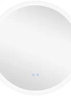 Kleankin Oglindă Rotundă LED pentru Baie, Reglabilă, 3 Temperaturi de Culoare, Anti-Ceță, 70cm | Aosom Romania