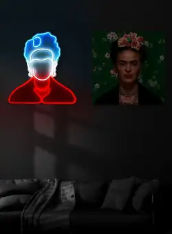 Lampa Neon Frida Kahlo, Alb