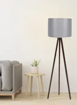 Lampadar Donald V1, 60 W, Gri/Nuc, H 145 cm