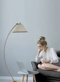 Lampadar Hilal, 60 W, Gri deschis, Height: 170 cm