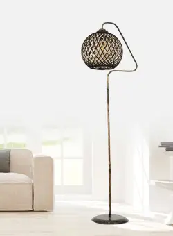 Lampadar Stork V1, 60 W, Negru/Auriu, H 154 cm