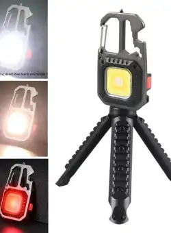 Lanterna LED tip breloc cu trepied, dispozitiv spargere geamuri, surubelnite, cheie, deschizator sticle