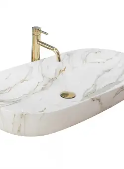 Lavoar Cleo Alb Shiny Aiax ceramica sanitara – 81 cm