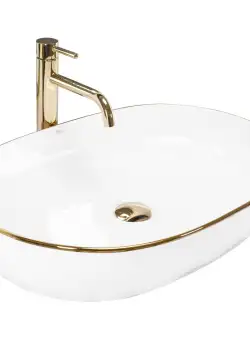 Lavoar Cleo Edge alb/auriu