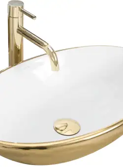 Lavoar pentru blat Rea Pamela Gold White