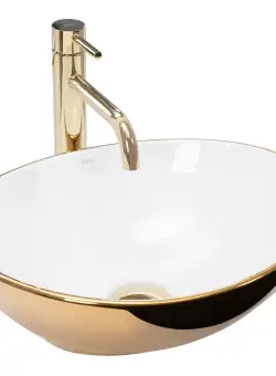 Lavoar pentru blat Rea Sofia Gold / Alb