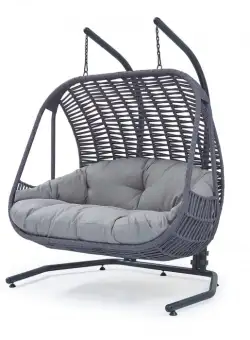 Leagan suspendat BALINA, negru, 193x150x110 cm