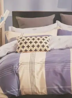 Lenjerii de Pat pentru 2 Persoane din 100% Bumbac tip Finet, 4 Piese 250x250/200x230/50x75