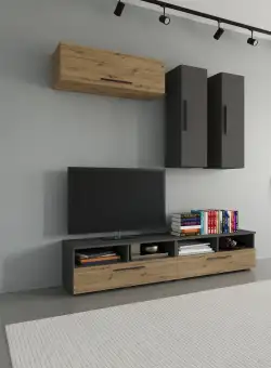 Living Kos V10, Antracit/Stejar Artisan, L 190 cm