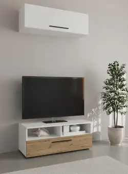 Living Kos V11, Alb/Stejar Artisan, L 95 cm