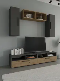 Living Kos V16, Antracit/Stejar Artisan, L 190 cm