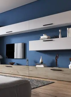 Living Pati 041 - Mobila Sufragerie Stejar + Alb