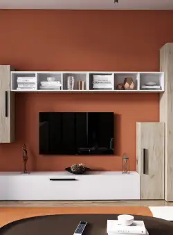 Living Pati 074 - Mobila Sufragerie Stejar + Alb