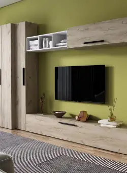 Living Pati 079 - Mobila Sufragerie Stejar + Alb