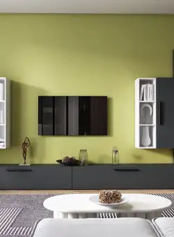 Living Pati 144 - Mobila Sufragerie Gri Antracit + Alb