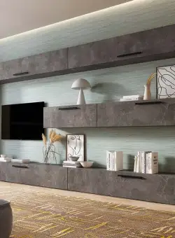 Living Pati 198 - Mobila Sufragerie Gri Beton