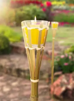 Lumanare parfumata citronella, din bambus - 75 x 6,5 cm