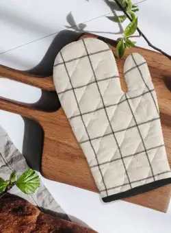 Manusa de cuptor Trallies, Negru, 30x17 cm