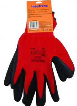 Manusi de protectie latex negu poliester rosu TS TopStrong