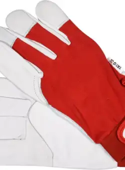 Manusi protectie YATO, bumbac piele, alb rosu, marime 10