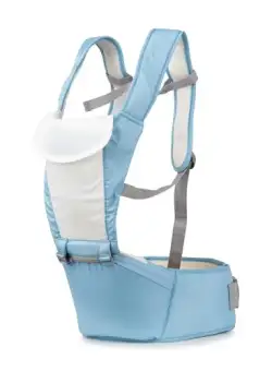 Marsupiu ergonomic cu scaunel Juju HugMeTight, +5luni, reglabil, cu buzunar de depozitare, 4 pozitii, pana la 15kg, Albastru