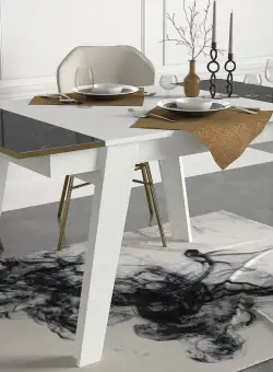 Masa Bucatarie Ravenna, alb, 145x76x85 cm