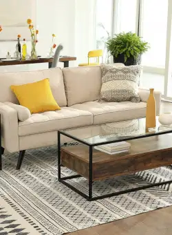 Masa Cafea Cu 2 Sertare Vintage, Maro Rustic, 106 Cm