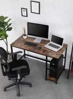 Masa Calculator Cu Polite Vintage Maro Rustic, 120 Cm