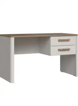 Masa de Birou cu 2 sertare Ogy, Alb si Natur 125 Cm