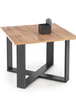 Masa de cafea Cross stejar wotan/negru – H50 cm