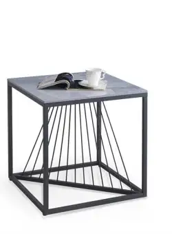 Masa de cafea patrata Infinity 2 marmura gri/negru