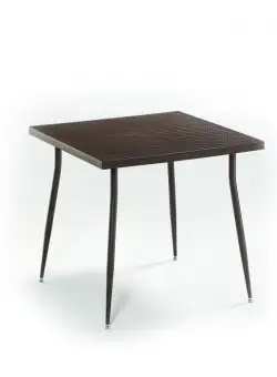 Masa de gradina CARMEN, model ratan, maro, 80x80 cm