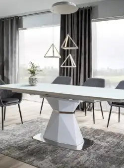 Masa Ella 2 alba extensibila 160 cm/210 cm/ 90 l/ 76 h