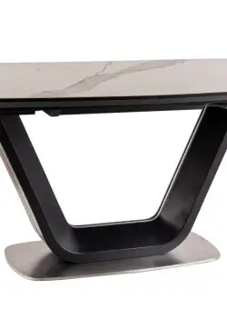 Masa extensibila Armani Ceramic marmura alba / negru mat - L160-220 cm