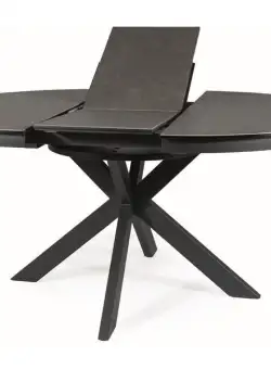 Masa extensibila Porto Ceramica gri inchis/negru mat – L120-160 cm