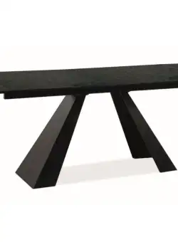 Masa extensibila Salvadore melted glass/negru mat - L160-240 cm
