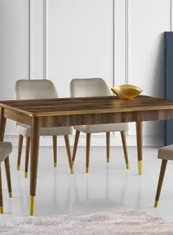 Masă Flora Dining Table, Negru, 146x78x90 cm