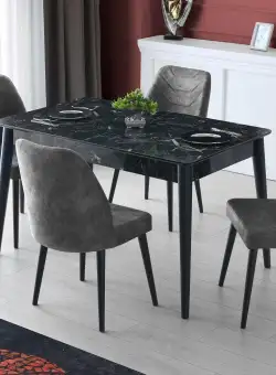 Masă Lotus - 1121, Gri, 130x75x80 cm