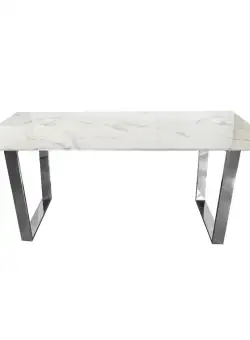 Masa Madera alb/silver marmura – 160/80/75 cm