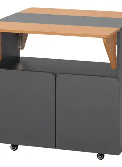 Masa pliabila bucatarie HOMCOM, dulap de depozitare, gri | Aosom RO