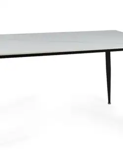 Masa Rion marmura alba/negru mat – L160xl90xh76 cm